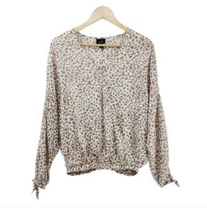 Buckle DayTrip Leopard Print Sheer Wrap Blouse Women's Size Small Animal Print